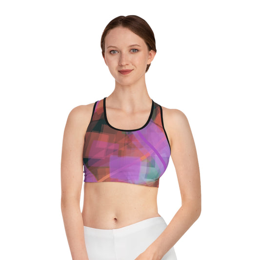 Rita:  Vibrant Abstract Sports Bra, Activewear, Fitness Apparel, Dance Top, Colorful Workout Gear, Gift for Sporty Women