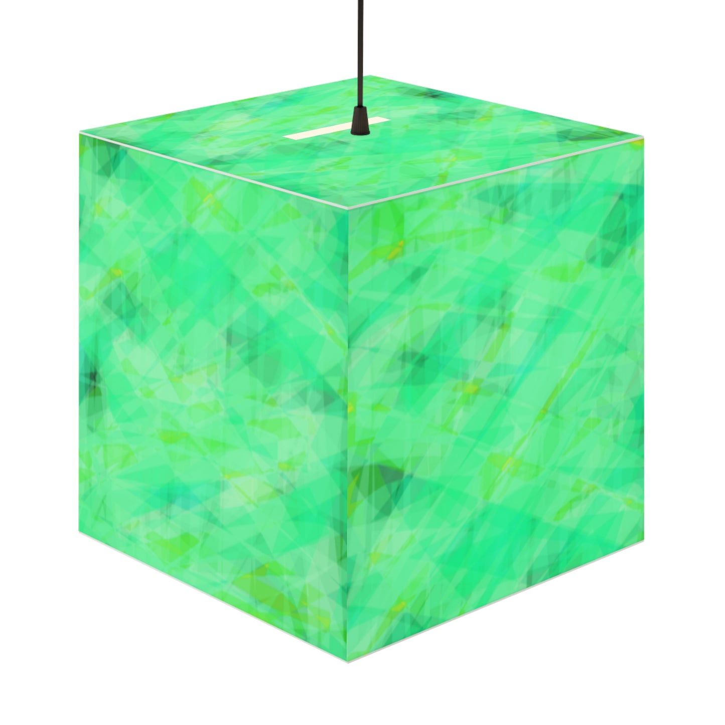 Elevation Station:  Calming Green Light Cube Lamp, Ambience Lighting, Modern Home Decor, Unique Gift, Bedroom Night Light, Eco-Friendly