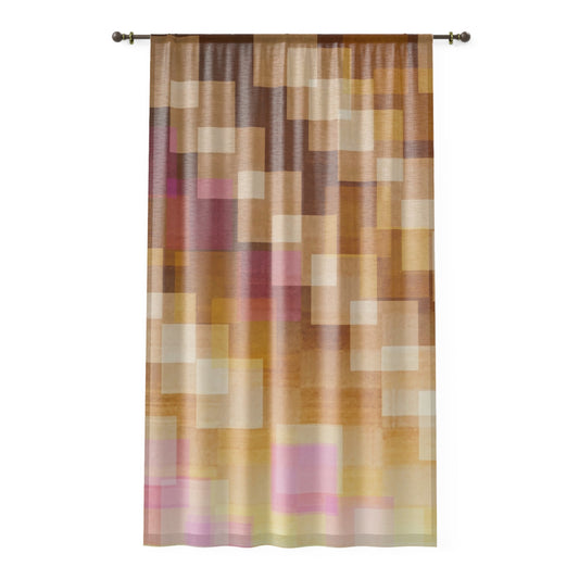 Frankie:  Vintage Inspired Modern Artistic Window Curtain, Abstract Design Drapes, Boho Home Decor, Living Room Curtains, Privacy Window Treatment