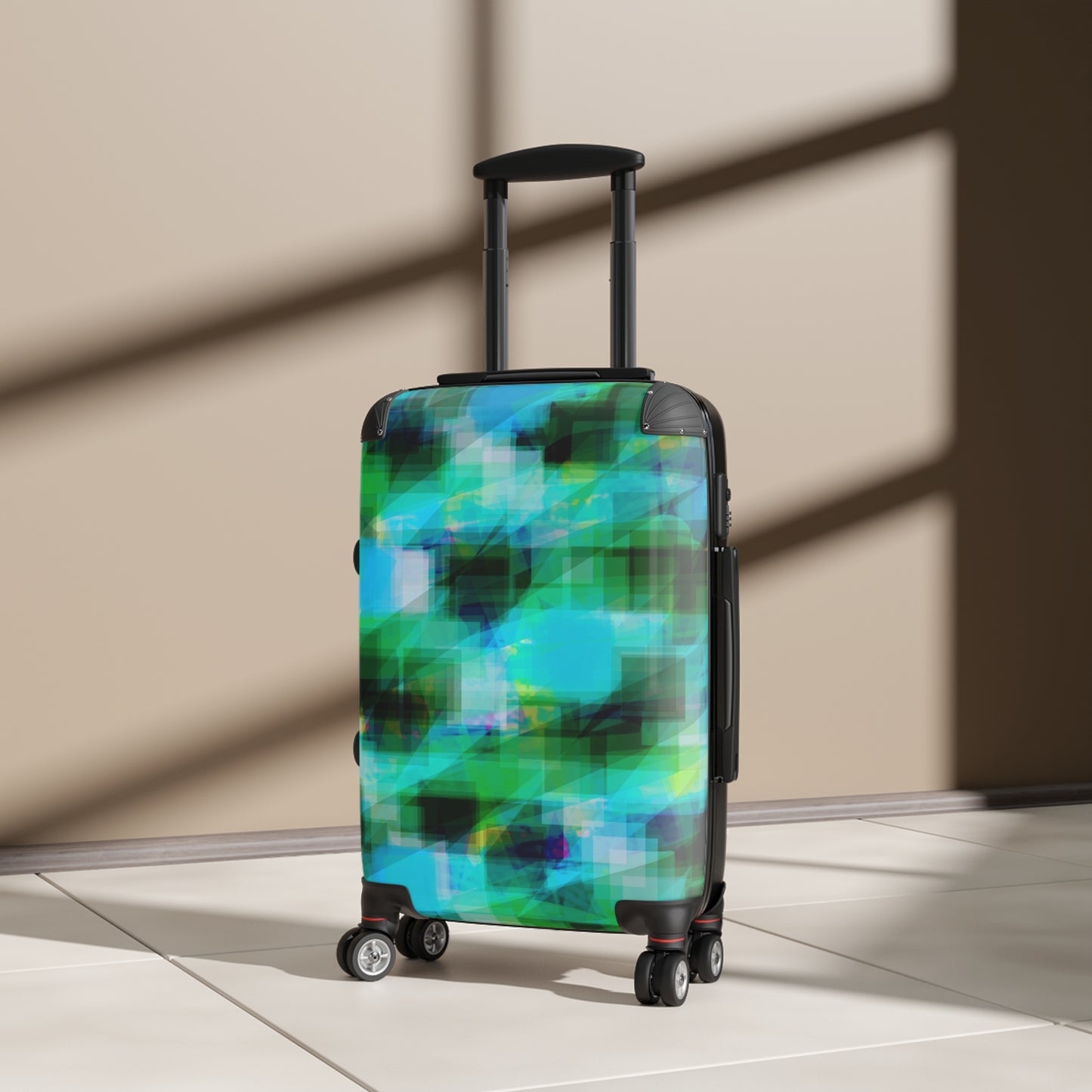 J.D.:  Vibrant Abstract Suitcase for Stylish Travelers