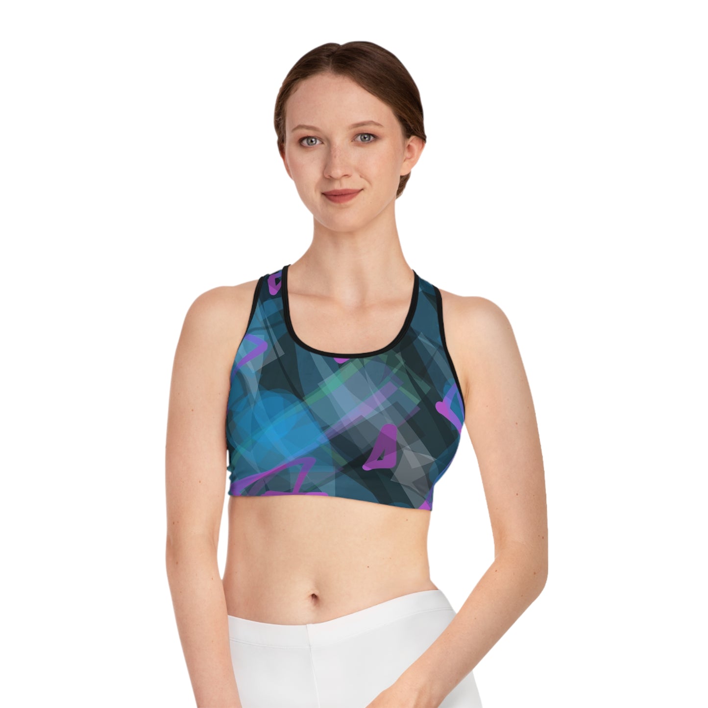 Roxanne II: BLK Trim Stylish Sports Bra for Active Lifestyle, Workout Gear, Fitness Apparel, Gym Clothing, Athleisure Wear