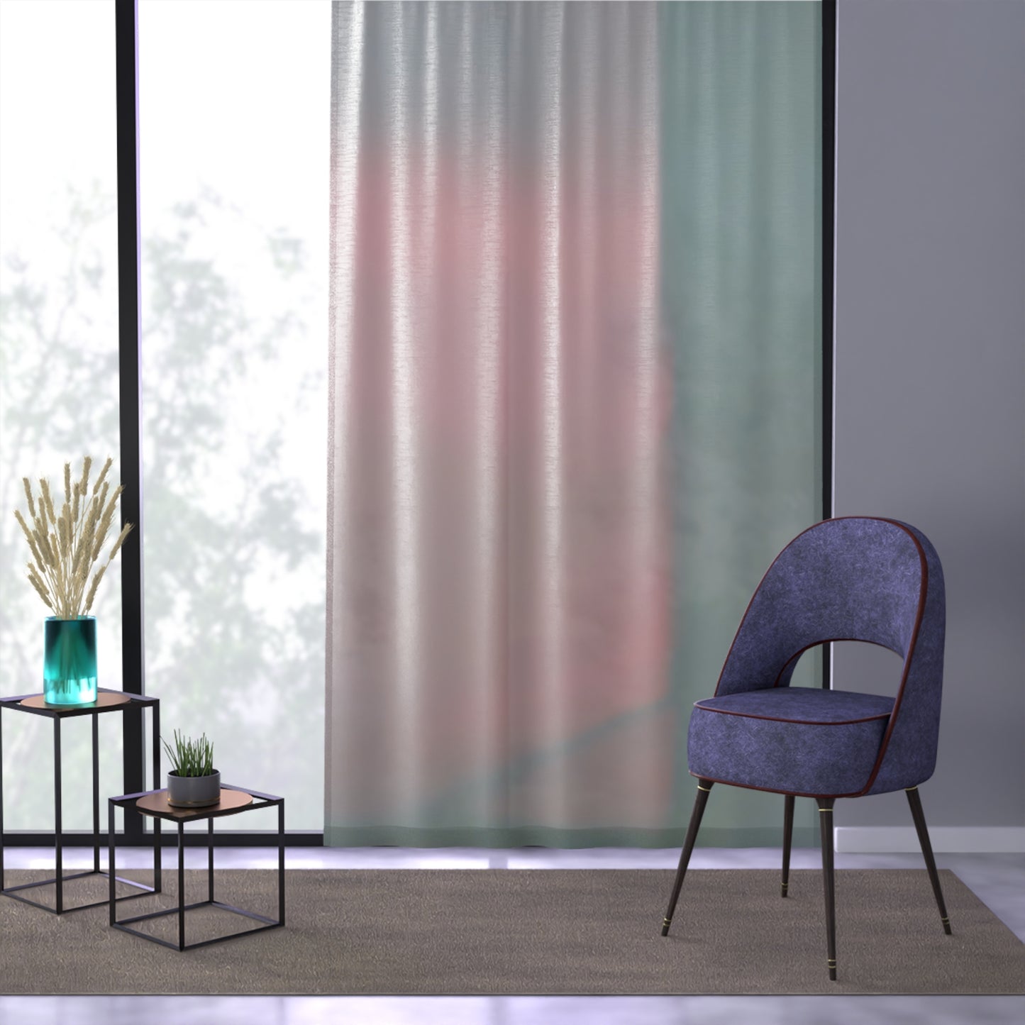 Charlotte: Pastel Ombre Window Curtain - Soft Light Filtering Drapes for Cozy Spaces