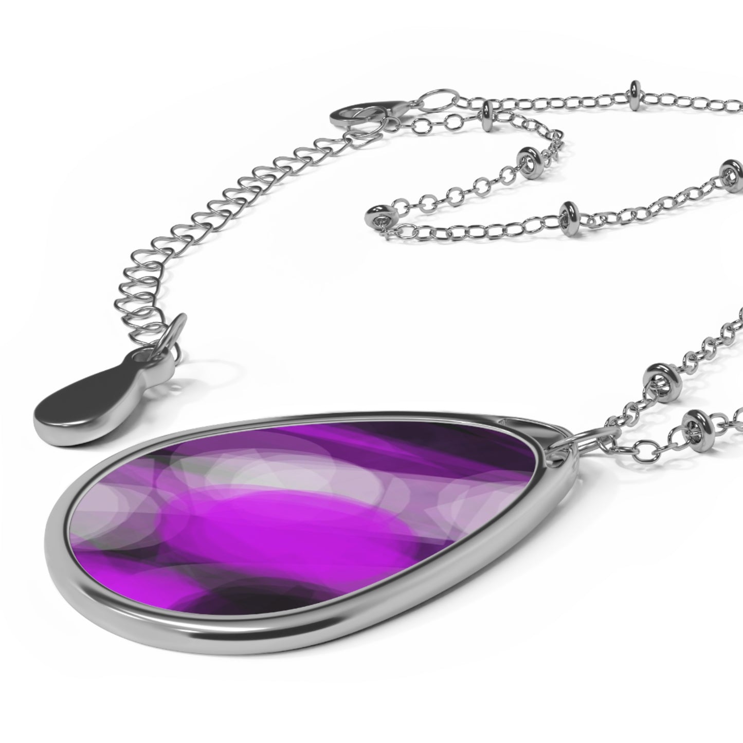 Laid Back:  Chic Abstract Purple Oval Necklace - Unique Jewelry for Everyday Elegance