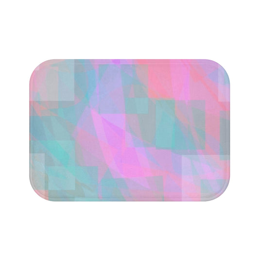 Sol Shimmer: (24"x17") Pastel Beauty Abstract Bathmat, Soft Bathroom Rug, Home Décor, Gift for Her, Spa Essentials, Colorful Floor Mat
