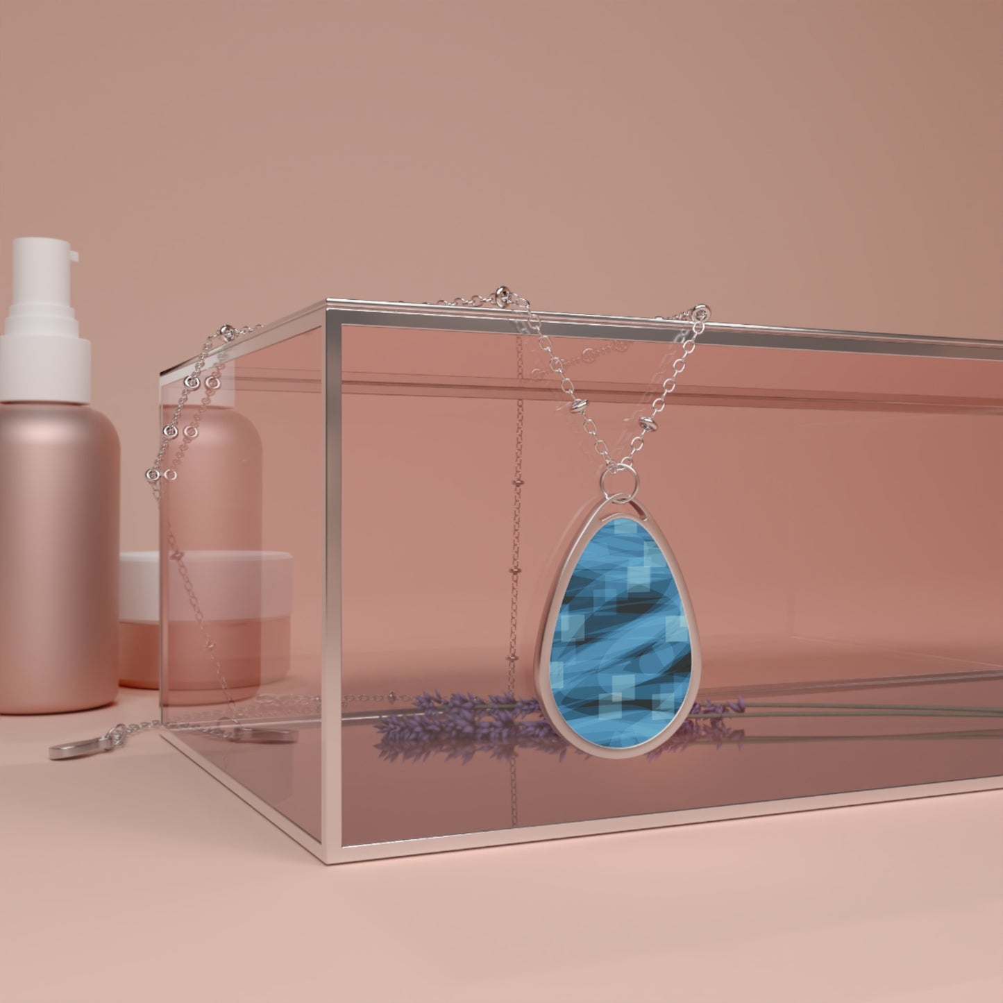 Trinity:  Elegant Blue Teardrop Necklace, Ethereal Abstract Art, Beautiful Souls Inspiration, Everyday Wear, Minimalist Jewelry, Anniversary, Thoughtful Present