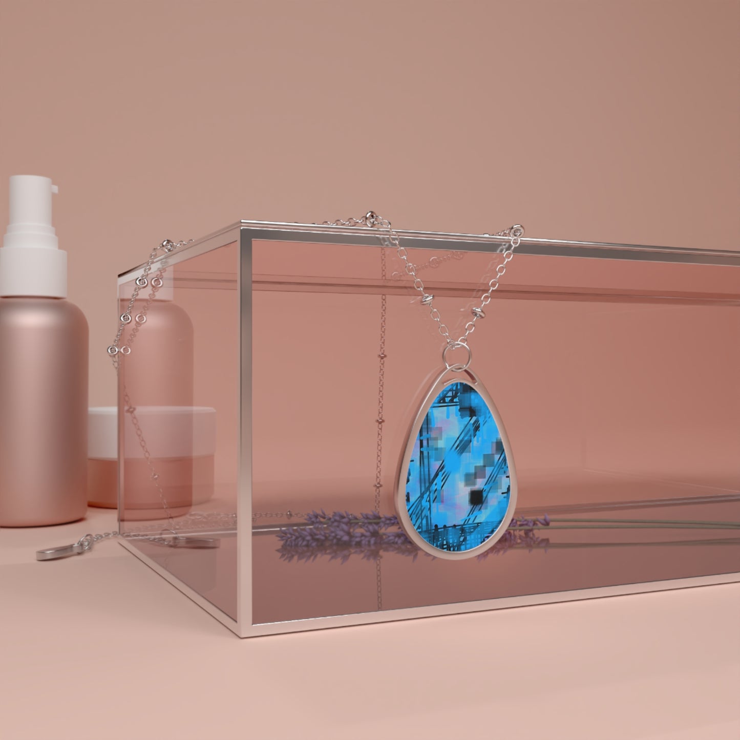 Isabeau: Divine Fem Beauty Oval Necklace - Unique Souls Inspiration, Abstract Art Jewelry