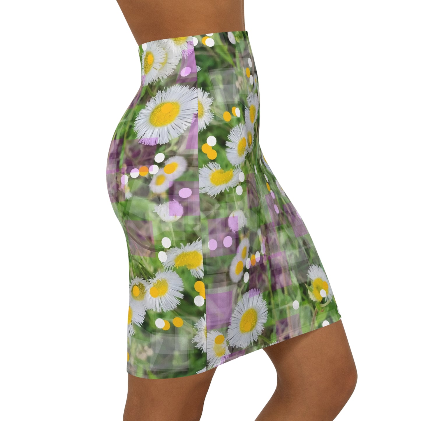 Wildflowers:  Women's Mid-Waist Pencil Skirt (AOP)