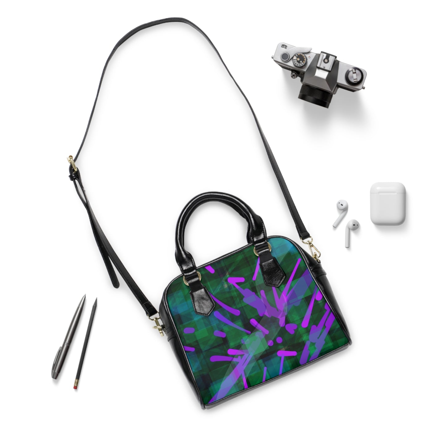 Daphne:  Vibrant Abstract Shoulder Handbag - Stylish Large Tote for Everyday Use