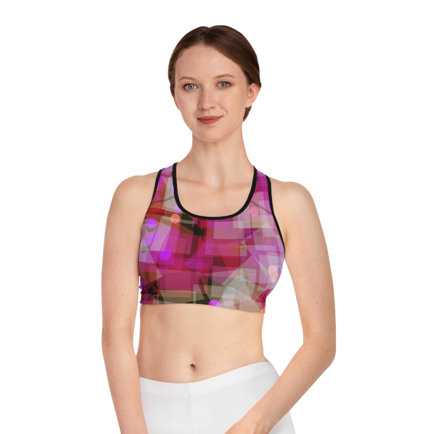 Faye:  Chic Abstract Sports Bra for Active Lifestyle, Workout Gear, Fitness Apparel, Unique Athletic Wear, Gift for Fitness Enthusiasts