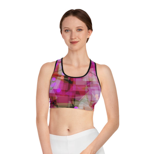 Faye:  Chic Abstract Sports Bra for Active Lifestyle, Workout Gear, Fitness Apparel, Unique Athletic Wear, Gift for Fitness Enthusiasts