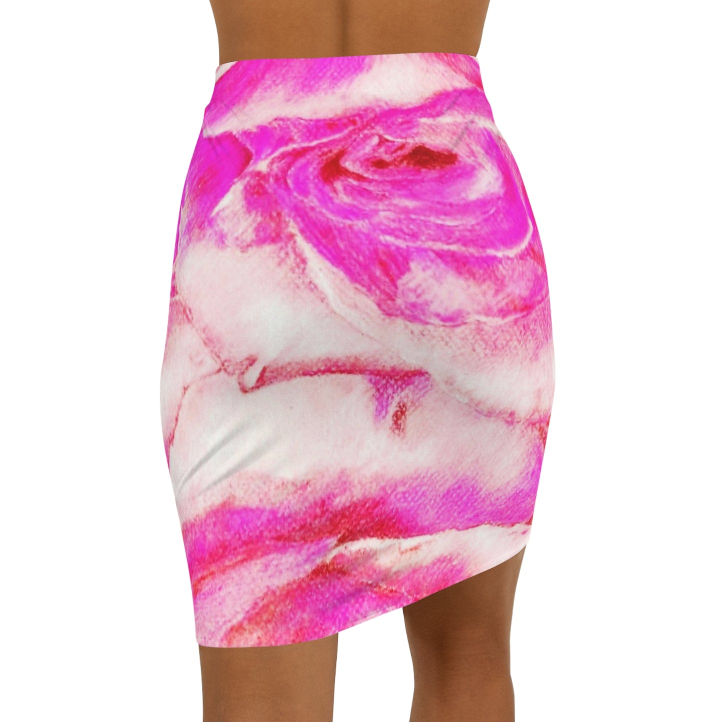 Rose High:  Women's Mid-Waist Pencil Skirt (AOP)