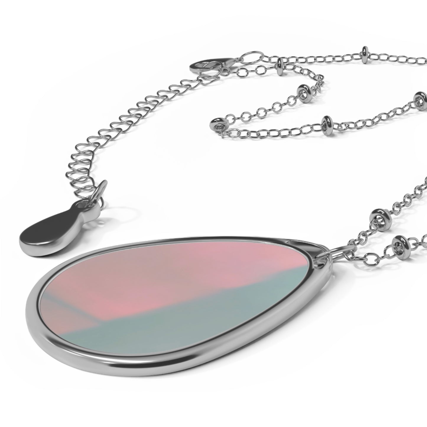 Charlotte: Pastel Lovers Oval Teardrop Pendant Necklace