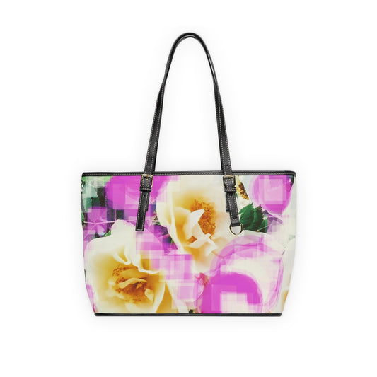 Divine Bouquet II:  Floral PU Leather Shoulder Bag - Elegant & Chic Tote for Any Occasion