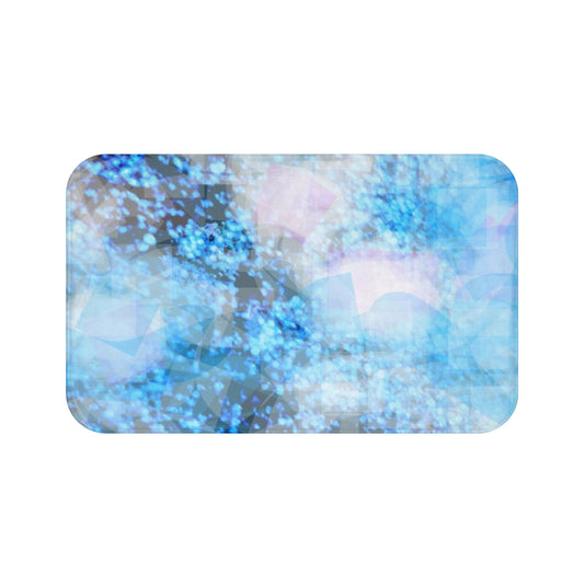 Sapphire Softly: (34"x21) Surreal Blue Bathmat - Luxurious Comfort, Spa Vibes for Bathroom Decor, Gift for Housewarming, Relaxation Essentials, Home Wellness