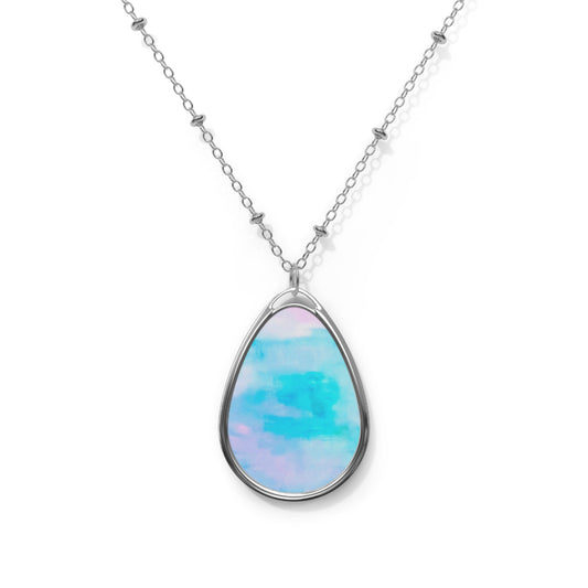 Pastel Song:  Elegant Pure Vibes Art - Spiritual Teardrop Necklace, Aurora colors, Minimalist Jewelry, Gifts for Her, Everyday Accessory, Birthday Present