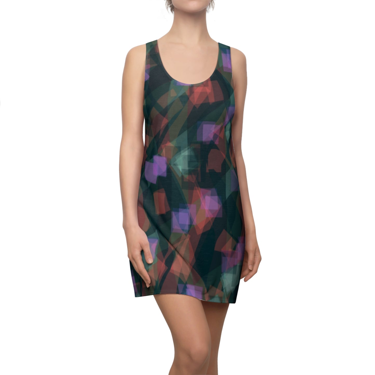 Jean:  Chic Abstract Women's Racerback Dress - Perfect for Summer Parties & Casual Outings
