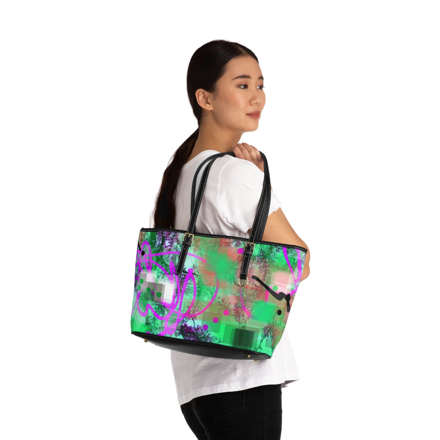 Cyd:  Colorful PU Leather Shoulder Bag - Stylish and Vibrant Tote for Everyday Use