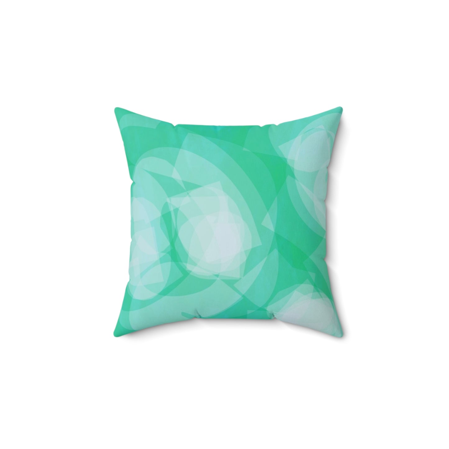Sharona: (14"x14") Modern Mint Abstract Throw Pillow - Home Decor Accent