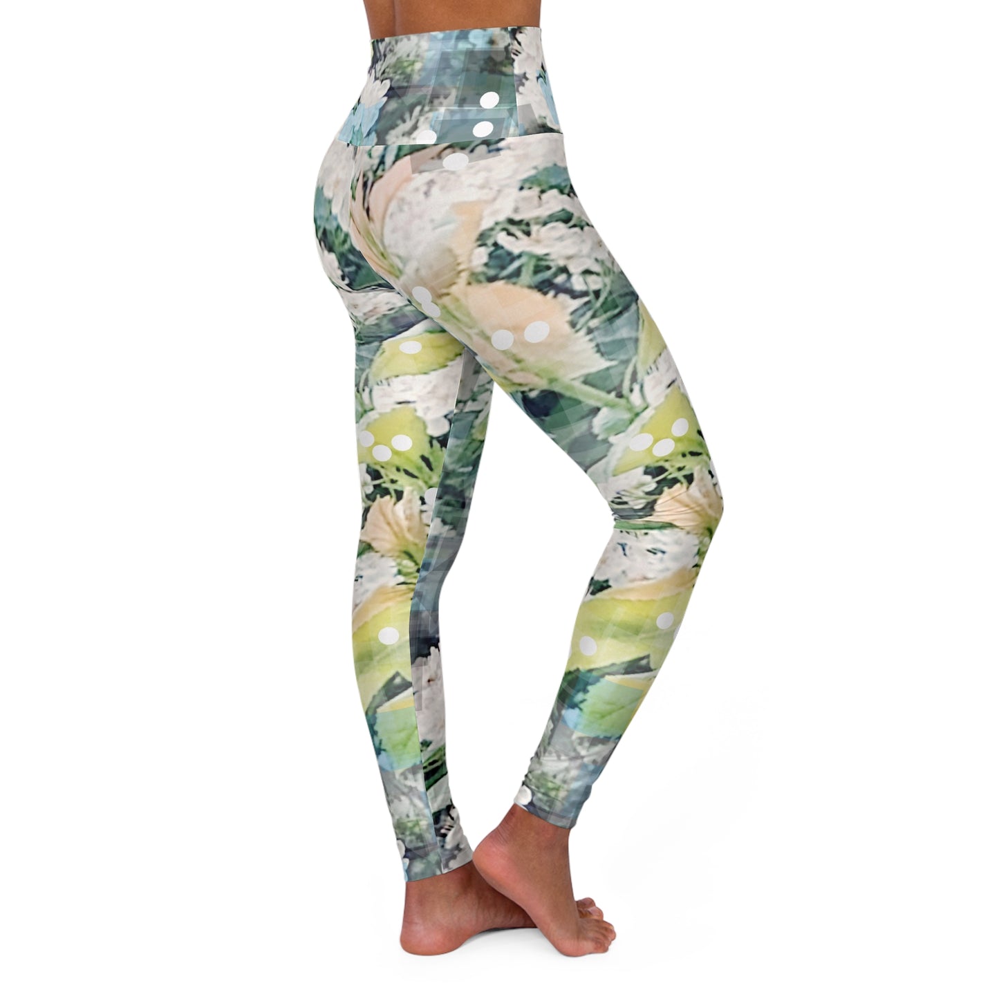 Blossomi:  High Waisted Yoga Leggings (AOP)