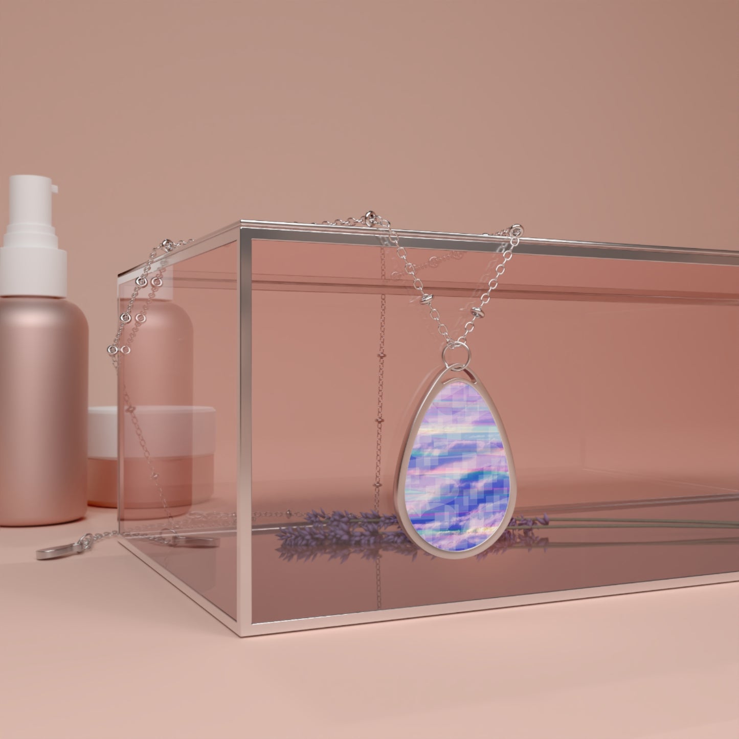 Gloria:  Elegant Spiritual Art Oval Necklace - Elevation Vibes - Unique Souls Teardrop Design for Everyday Wear