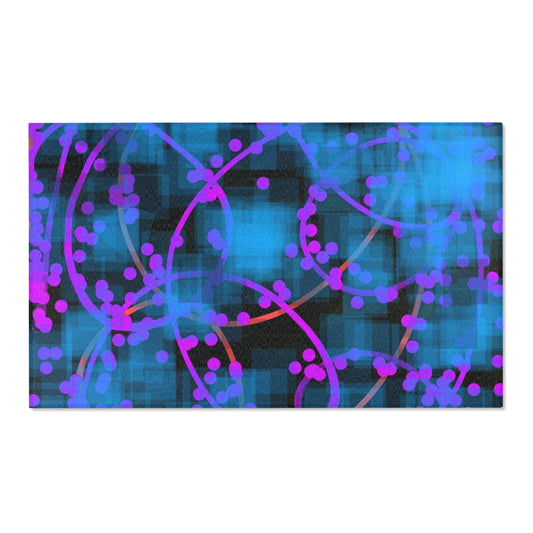 Night View:  60"x36" Colorful Abstract Area Rug - Modern Home Decor for Vibrant Spaces