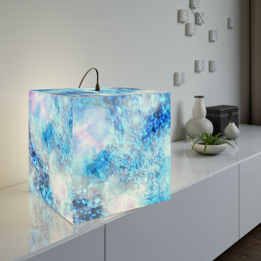 Sapphire Softly:  Serene Blue Light Cube Lamp - Modern Decor, Mood Lighting, Unique Gift, Home & Office Illumination, Ambient Atmosphere