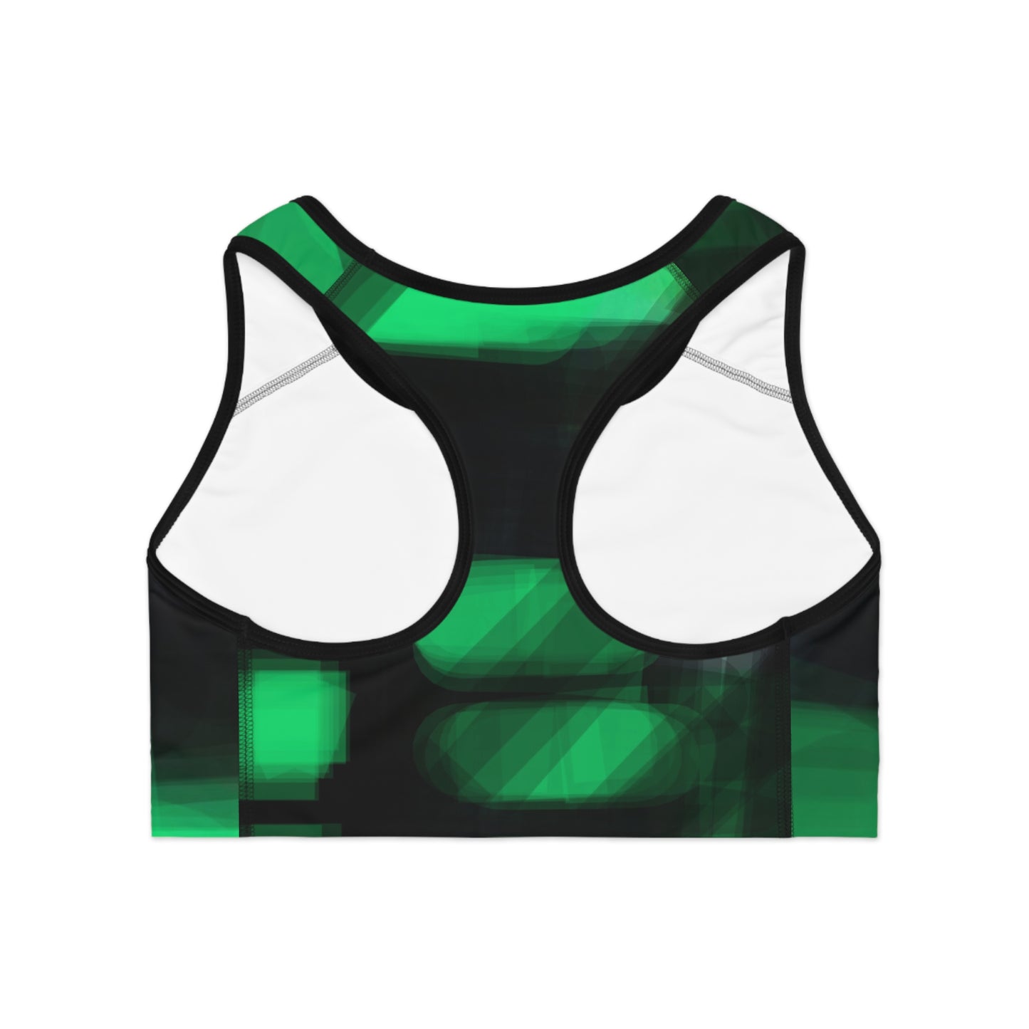 Electra Land II: BLK Trim Stylish Abstract Green Sports Bra for Active Women