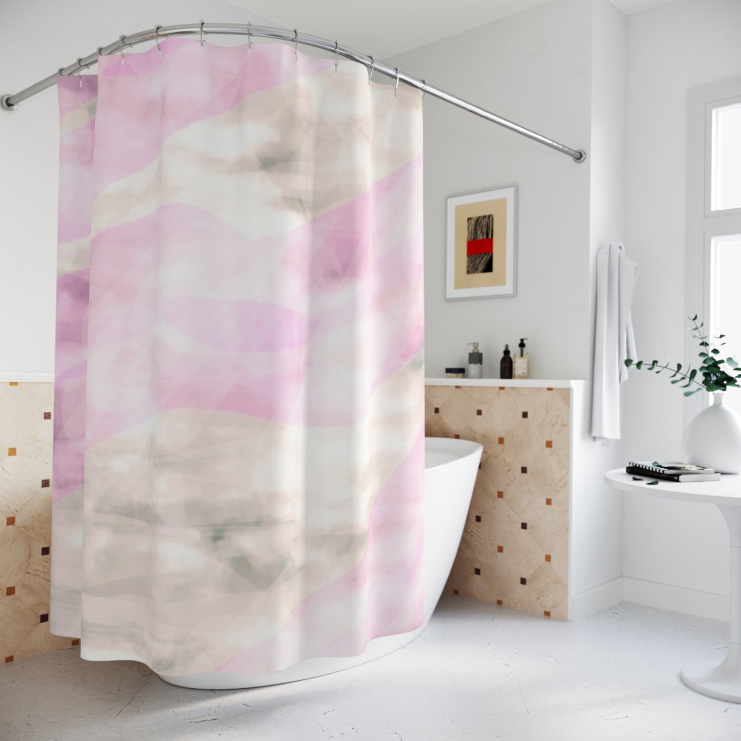 You're a Holiday: Elegant Pink Bokeh Shower Curtain, Boho Ethereal Bathroom Decor, Modern Home Accessories, Gift for New Home, Wedding Present