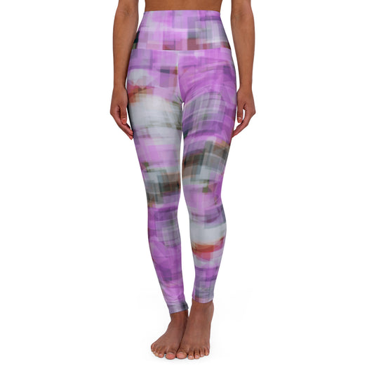 Edie: Chic Pastel High Waisted Leggings, Violet Tones Workout Leggings, Stylish Athleisure Tights, Gift for Fitness Lovers, Fashionable Yoga Wear, Streetwear