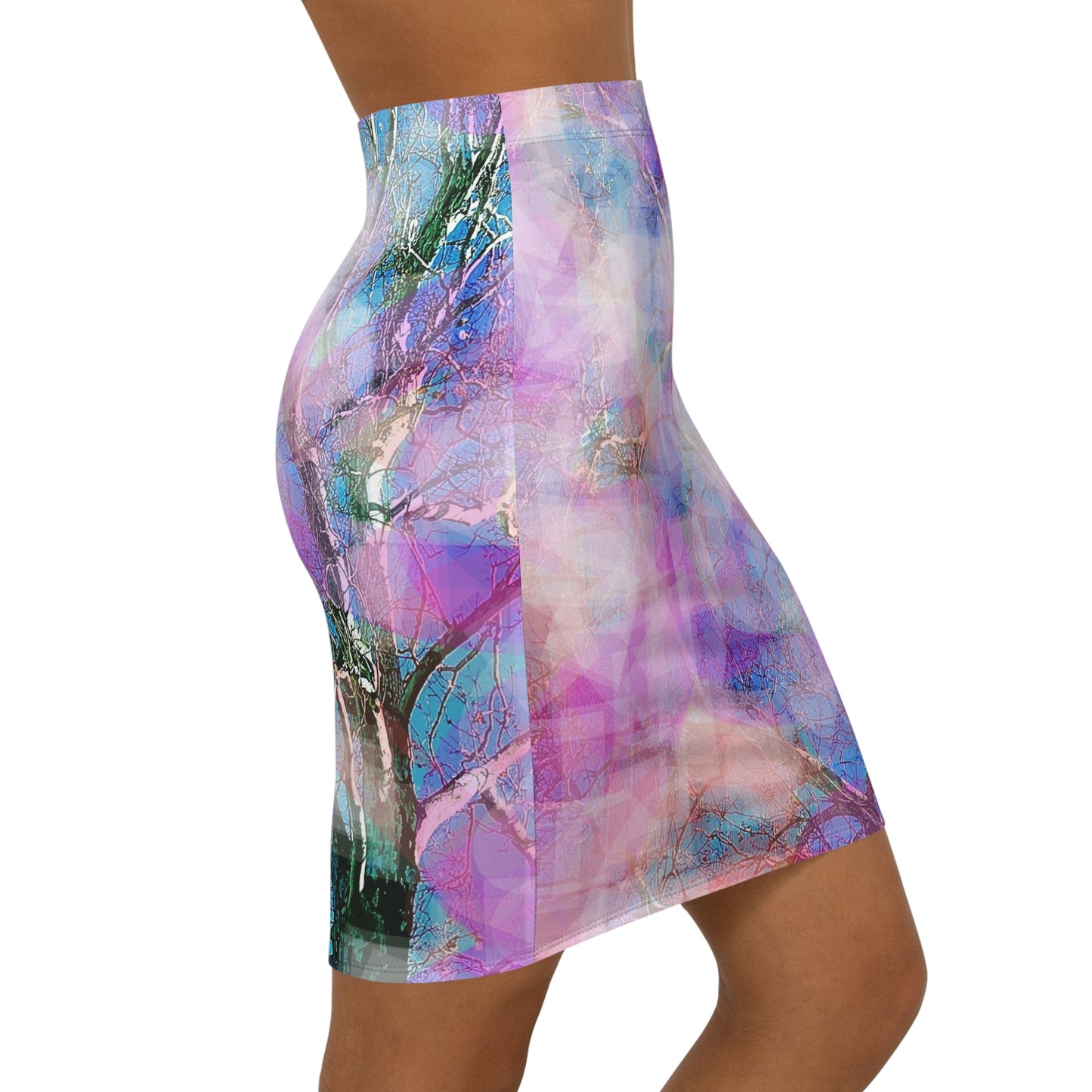 Woo Hoo!  Ethereal Vibrant Abstract Women's Mid-Waist Pencil Skirt, Nature Lovers Skirt for Casual Wear, Stylish Skirt for Parties, Floral Printed Skirt, [...]