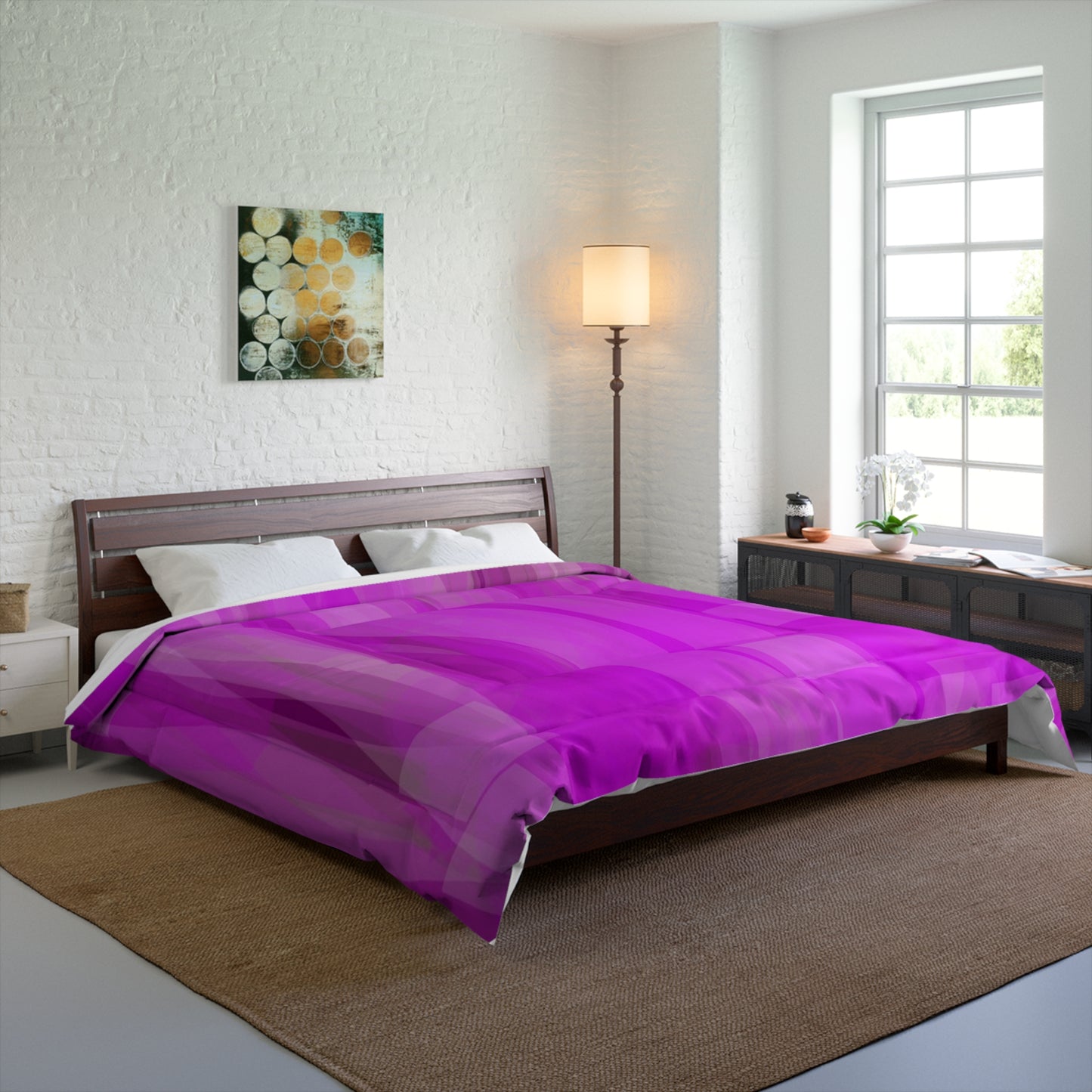 Prudence: Vibrant Purple Comforter, Cozy Bedding, Modern Bedroom Decor, Soft Throw Blanket, Stylish Home Accessory, Ideal Gift for Homeowners