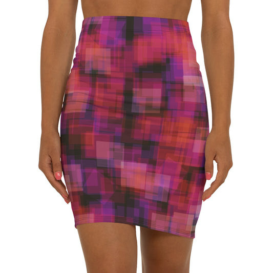 The Look of Love:  Vibrant Abstract Midi Pencil Skirt, Trendy Fashion Skirt, Stylish Office Outfit, Party Wear, Women's Clothing, Colorful Apparel