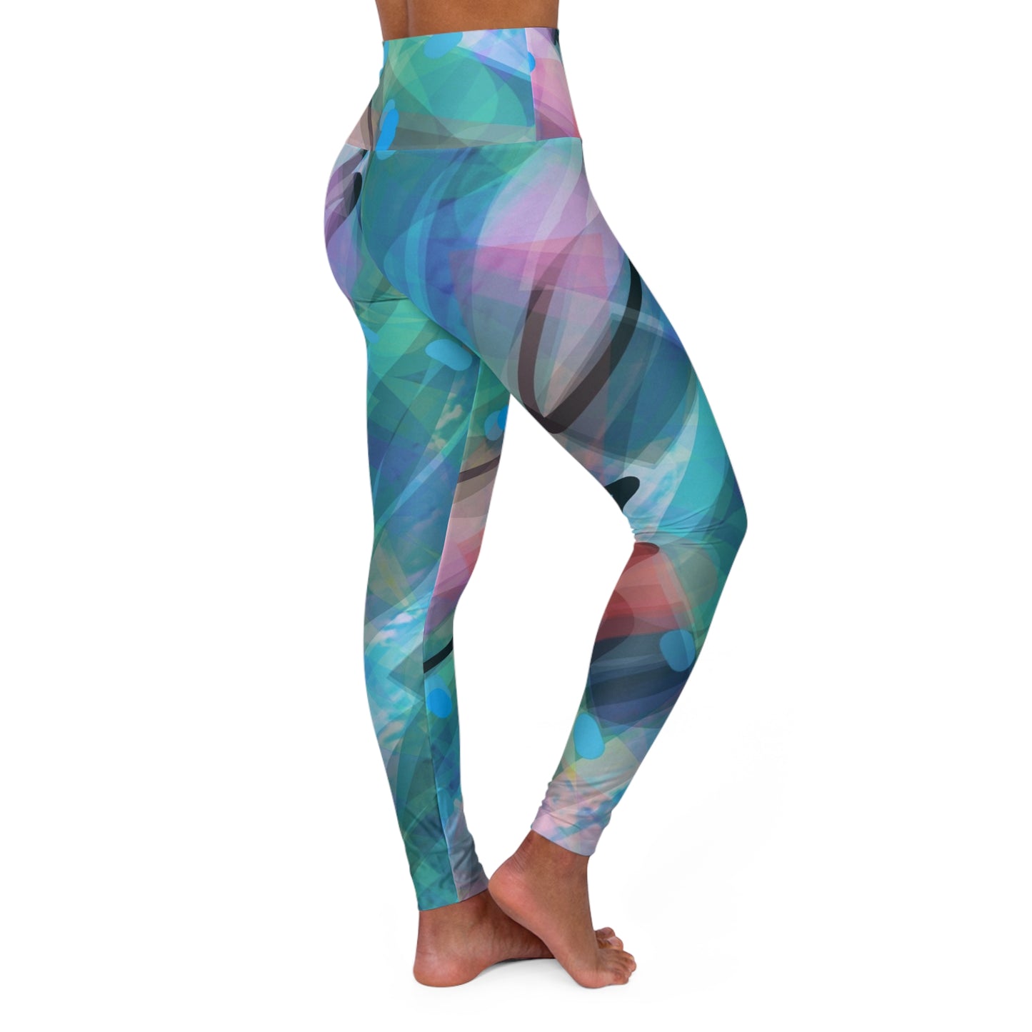 Rainbeats:  Chill Vibes - High Waisted Leggings - Perfect for Fitness & Wellness, Casual Chic Streetwear