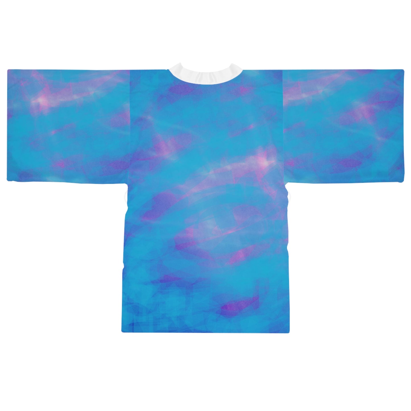 Sweet Dreams:   Serene Blue Long Sleeve Kimono Robe - Vibrant Comfort for Relaxation and Self-Care