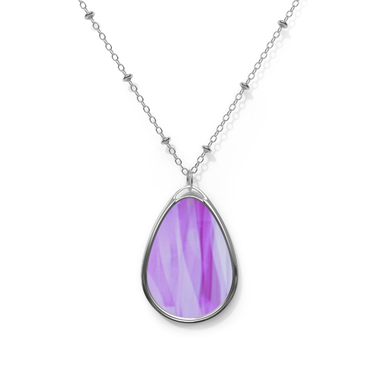 Amethyst Waves: Elegant Purple Oval Necklace, Teardrop Jewelry, Gift for Her, Minimalist Accessory, Layering Necklace, Special Occasion Gift