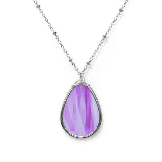 Amethyst Waves: Elegant Purple Oval Necklace, Teardrop Jewelry, Gift for Her, Minimalist Accessory, Layering Necklace, Special Occasion Gift