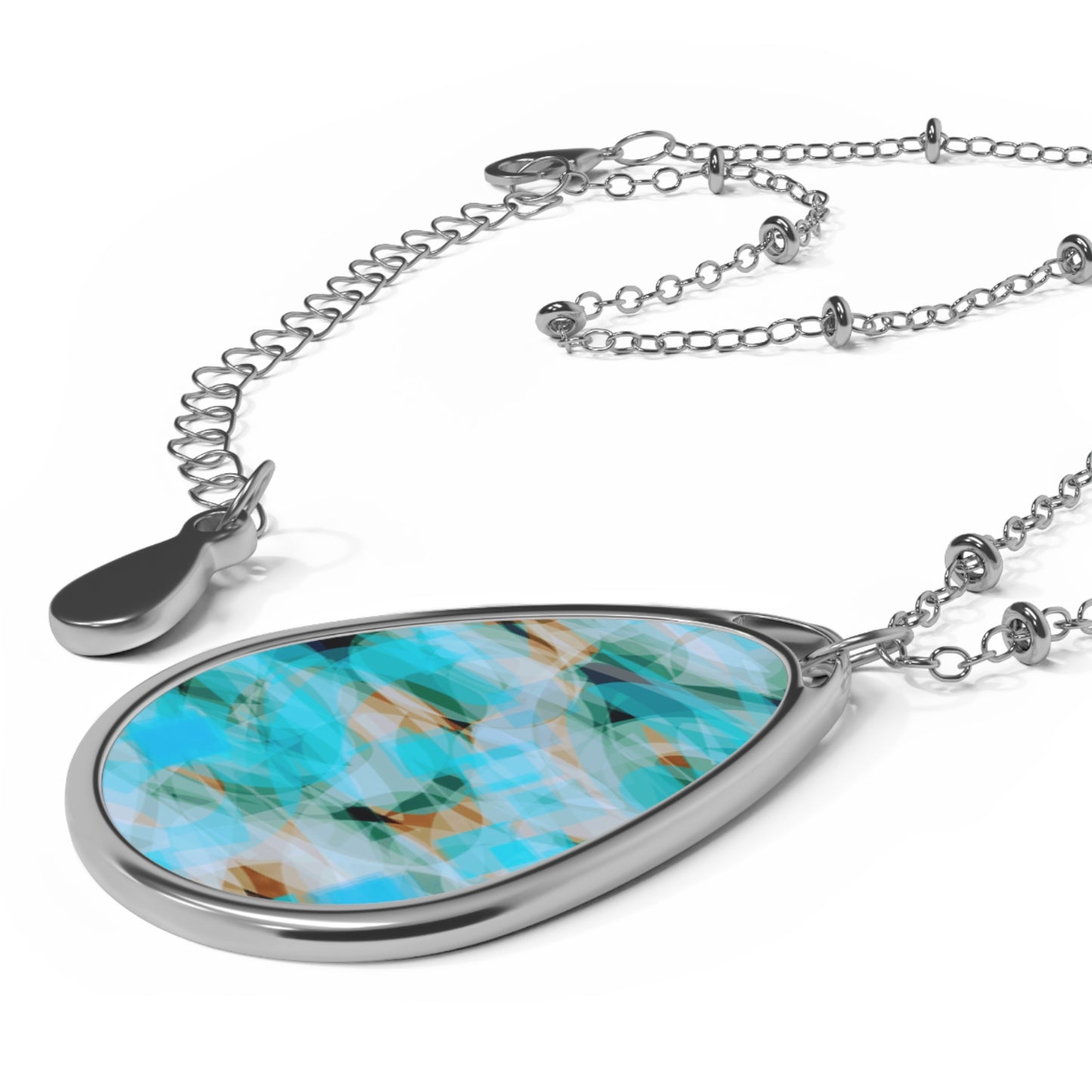 Depths:  Boho Oval Necklace, Mystical art Pendant, Layering Jewelry, Thoughtful Gift for Her, Birthday Jewelry, Serene Vibes