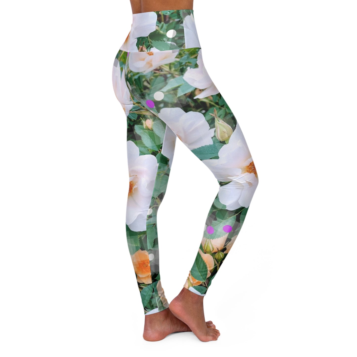 Divine Bouquet:  High Waisted Leggings, Beautiful Floral for Lovely Souls, Activewear, Casual Chic Streetwear