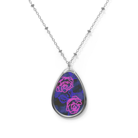 Night Roses: Elegant Floral Pendant Necklace, Deep Mood, Bohemian Jewelry, Gift for Her, Birthday Necklace, Rose Design Jewelry