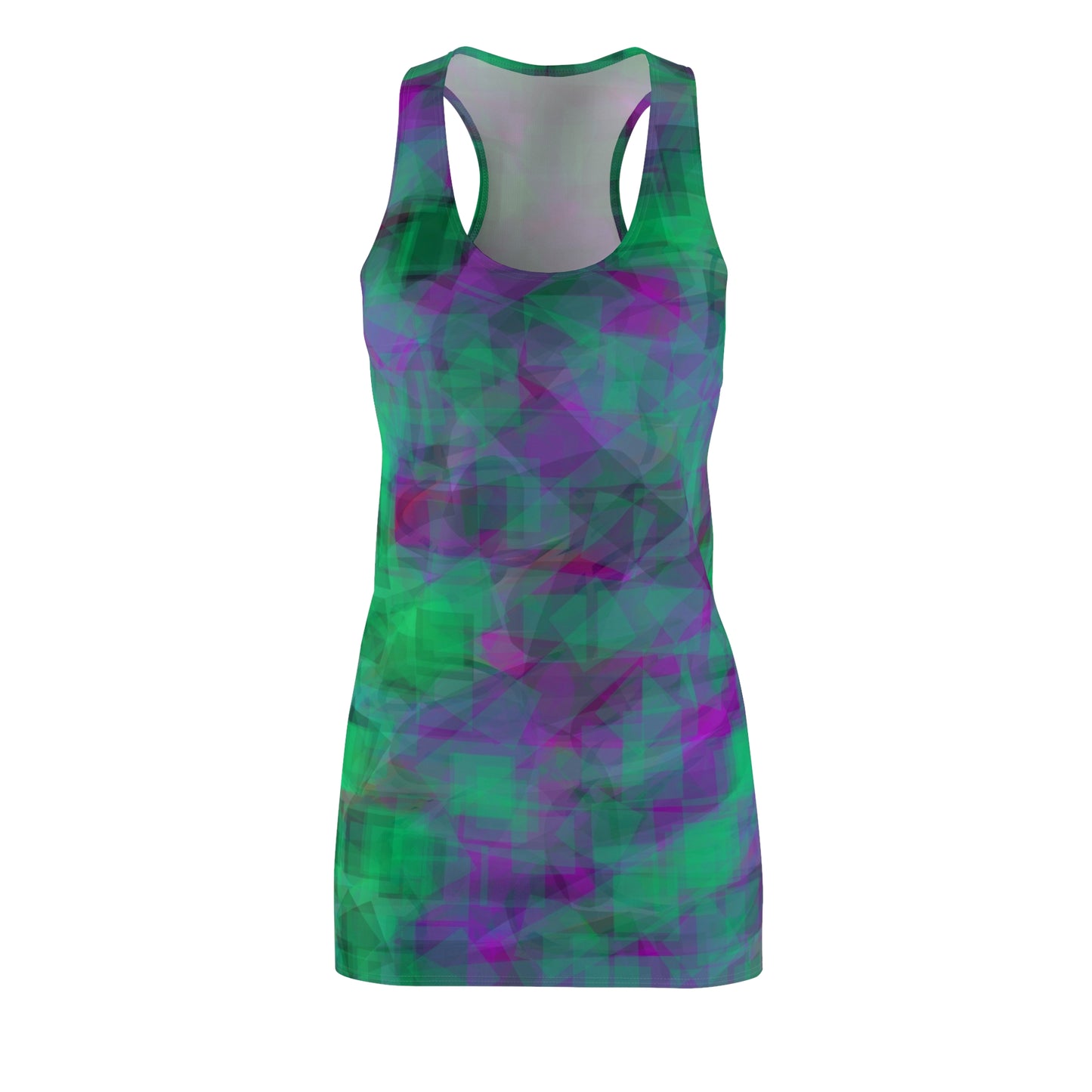 Gong:  Vibrant Geometric Racerback Dress for Summer Fun