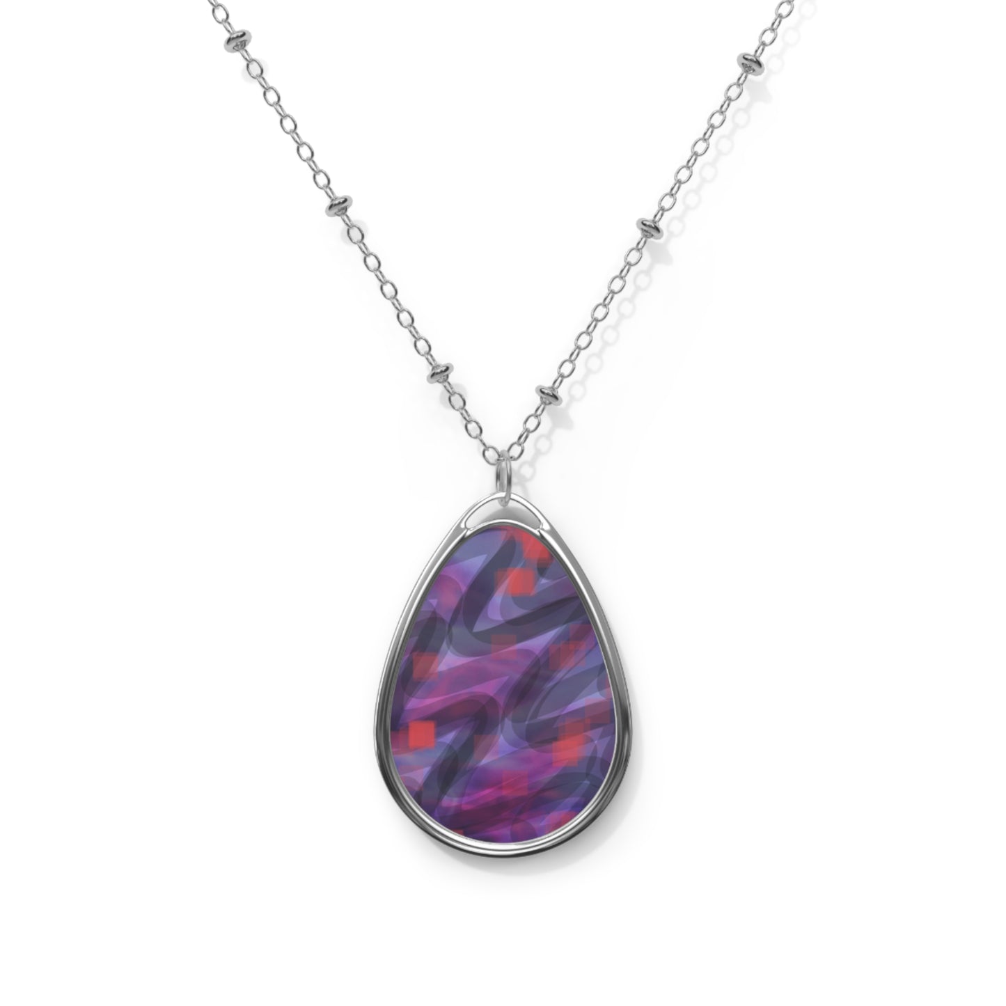 GIA:  Elegant Abstract Art, Free Spirits Oval Pendant Necklace - Versatile Jewelry for Any Occasion
