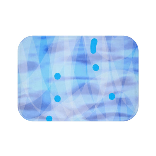 The Mists: (24"x17") Tranquil Blue Bathmat - Soft Plush Area Rug for Bathroom, Spa, Home Decor, Blue Water Design, Gift for Her