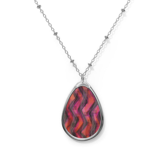 Carla:  Artistic Oval Necklace in Vibrant Colors - Perfect for Layering and Gifts
