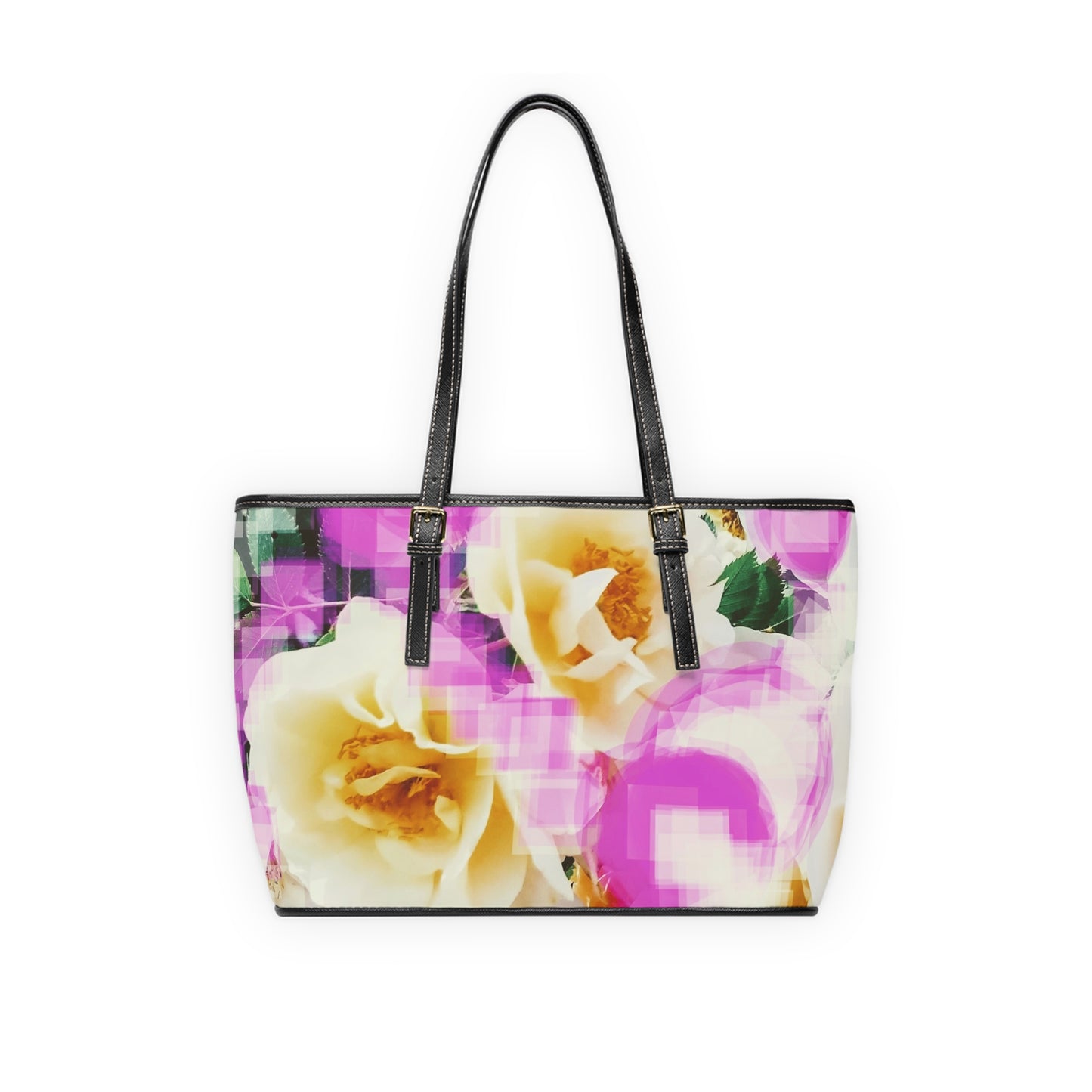 Divine Bouquet II:  Floral PU Leather Shoulder Bag - Elegant & Chic Tote for Any Occasion