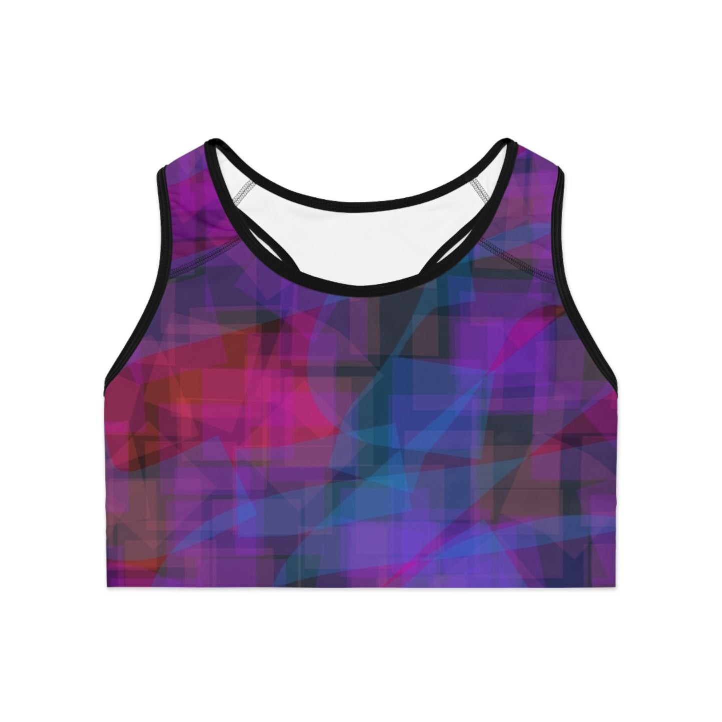 Cherry Blue: Vibrant Abstract Sports Bra for Active Lifestyle, Workout Gear, Dance top, Fitness Apparel, Athleisure, Gift for Her