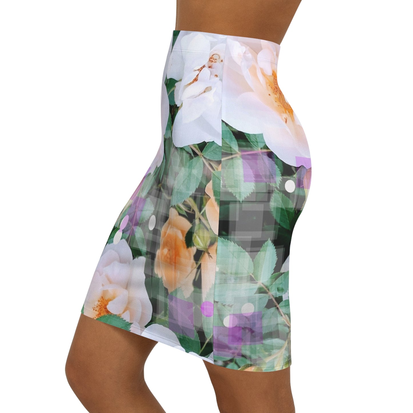 Divine Bouquet:  Women's Mid-Waist Pencil Skirt (AOP)