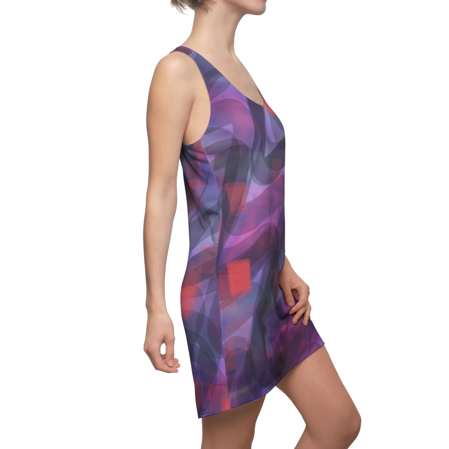 GIA:  Vibrant Abstract Racerback Dress - Stylish Summer Fashion, Casual Chic Streetwear
