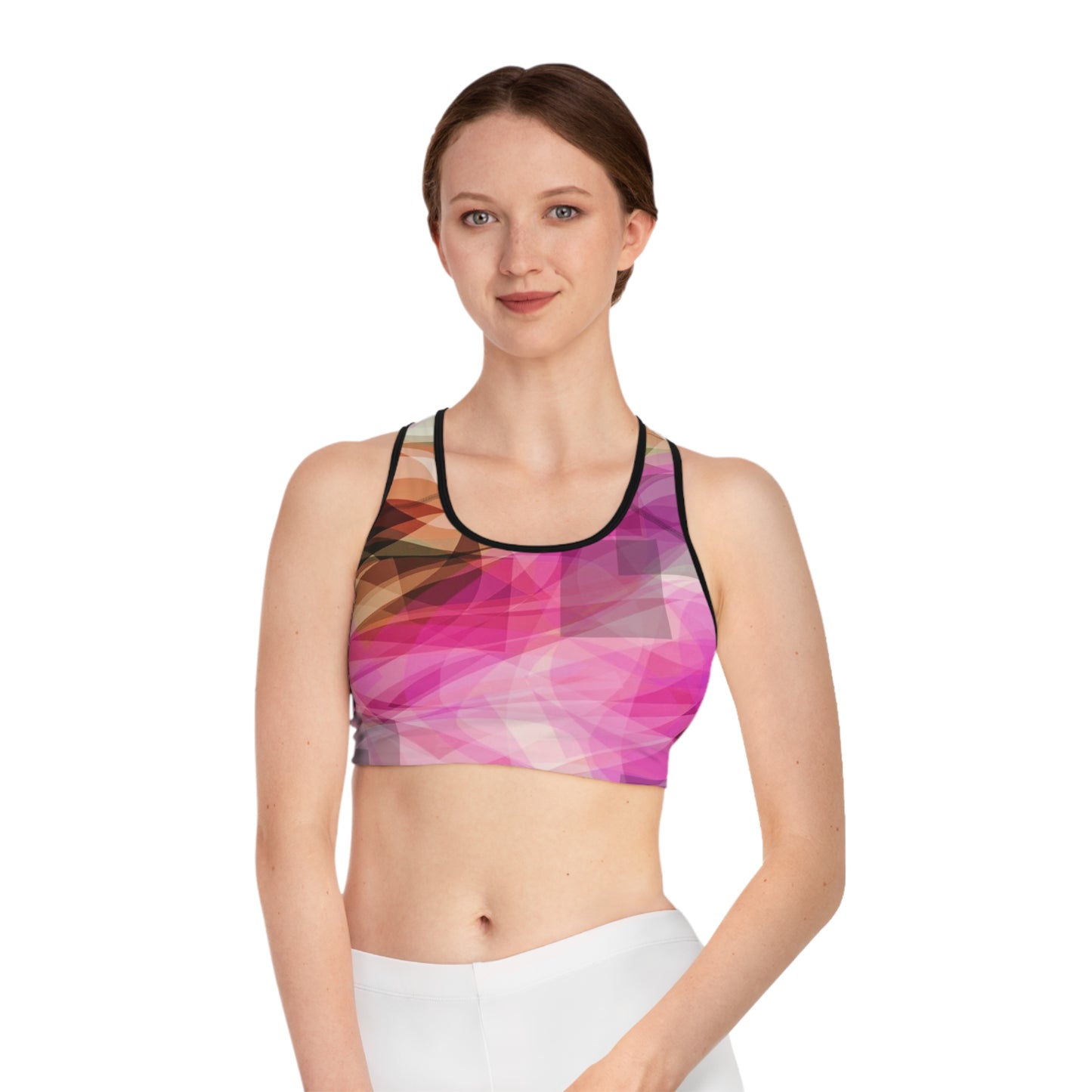 Oona: (Blk Trim) Vibrant Sports Bra for Active Women | Workout Top, Fitness Gear, Gym Essential, Dancewear