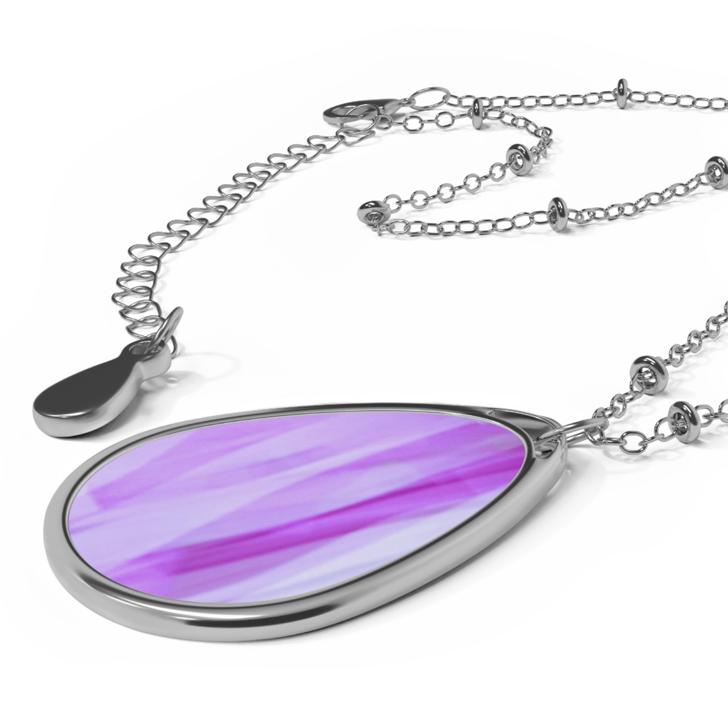 Amethyst Waves: Elegant Purple Oval Necklace, Teardrop Jewelry, Gift for Her, Minimalist Accessory, Layering Necklace, Special Occasion Gift