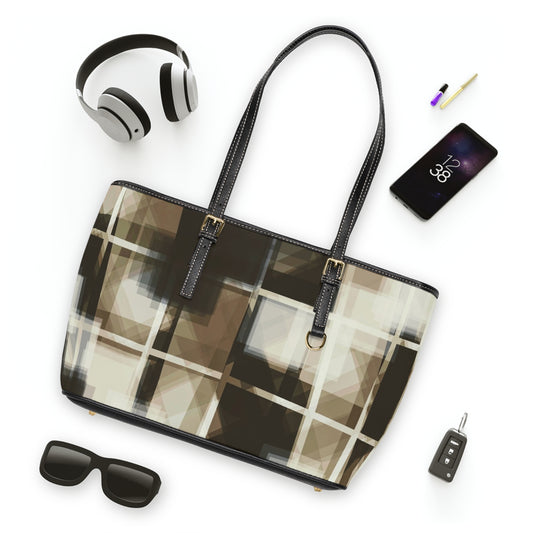 Jackie:  Chic PU Leather Shoulder Bag - Stylish Geometric Pattern Tote for Everyday Use